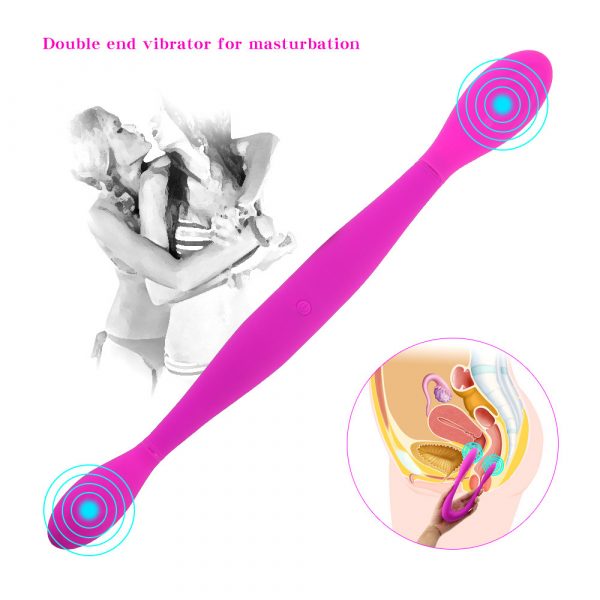 double head vibrator,double shock vibrator,G-Spot clitoris stimulator,double-ended vibrators,double shock vibrator for female,G-Spot clitoral massage stick,G-Spot vibrator