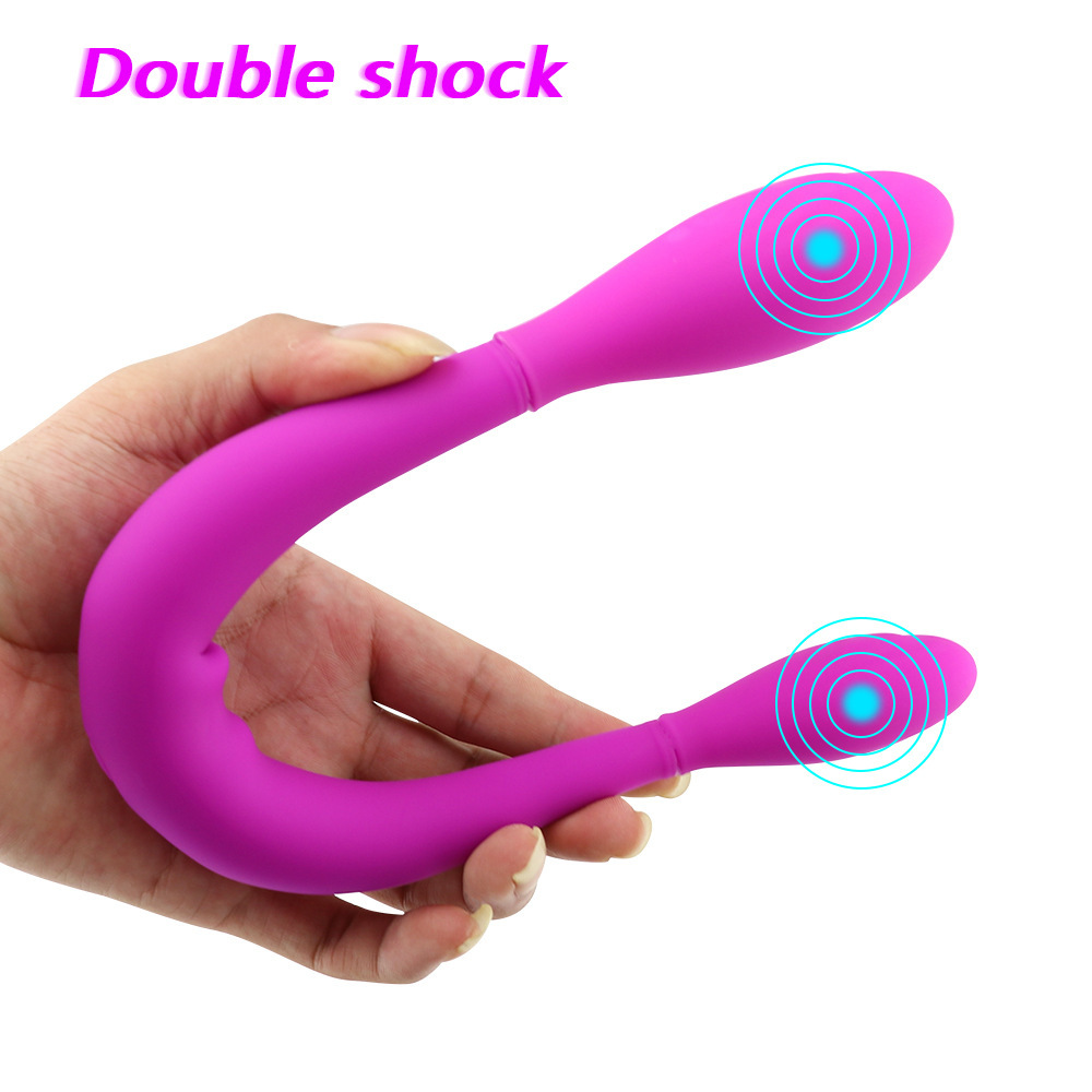 double head vibrator,double shock vibrator,G-Spot clitoris stimulator,double-ended vibrators,double shock vibrator for female,G-Spot clitoral massage stick,G-Spot vibrator