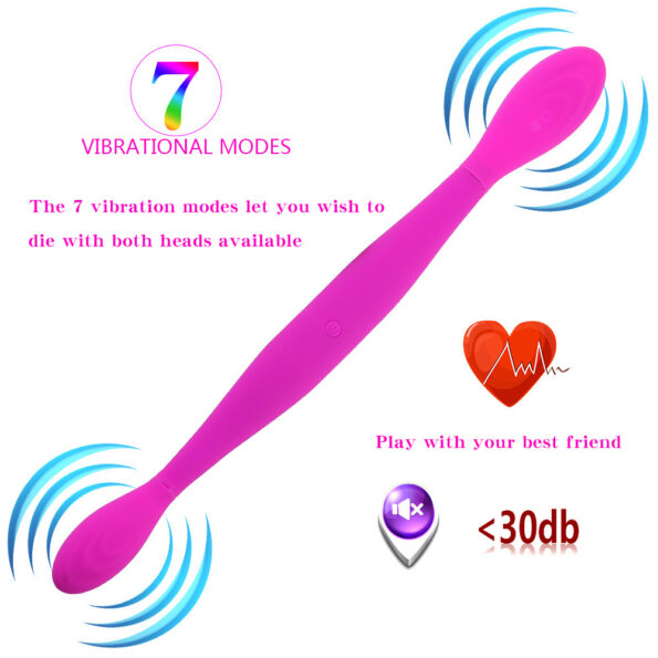 Double Head Vibrator Female Massage AV Stick (8)