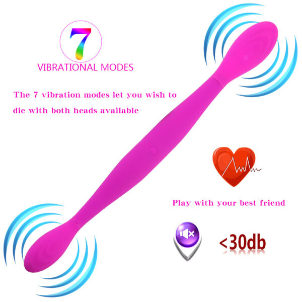 double head vibrator,double shock vibrator,G-Spot clitoris stimulator,double-ended vibrators,double shock vibrator for female,G-Spot clitoral massage stick,G-Spot vibrator