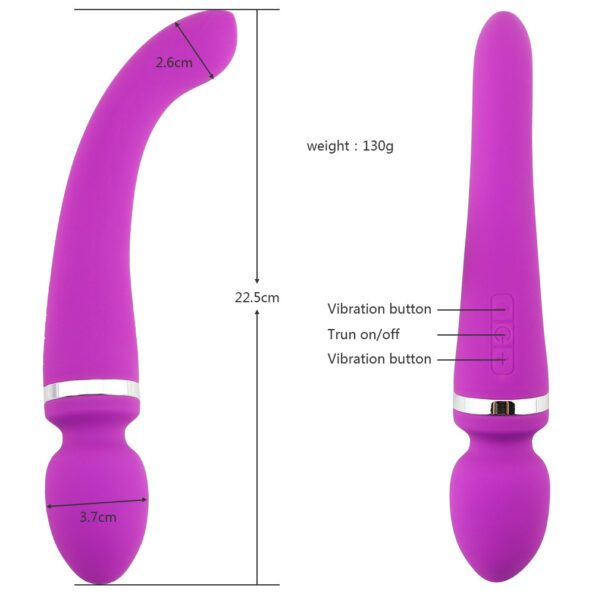 Double-ended G-spot Vibrator Massage AV Stick (5)