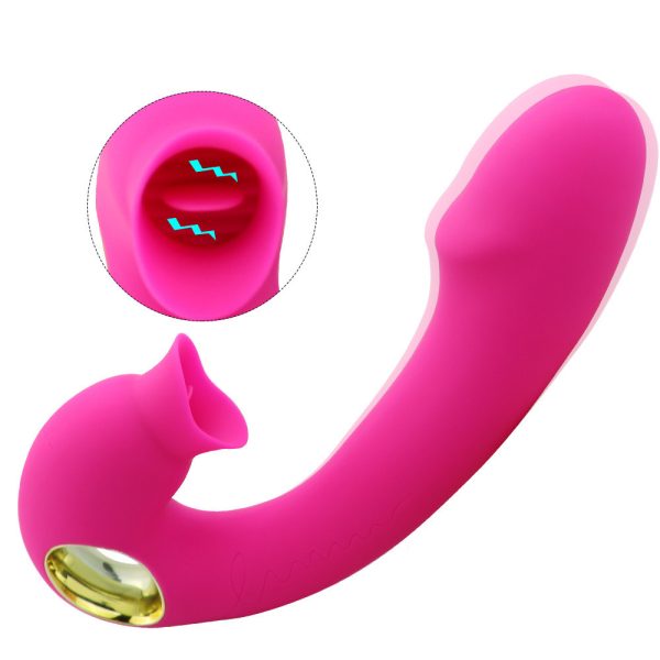 Licking vibrator av wand massager with tongue licking function