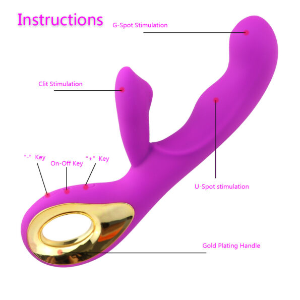 Purple Silicone Rabbit Vibrator Instant-O Rechargeable G Spot-2