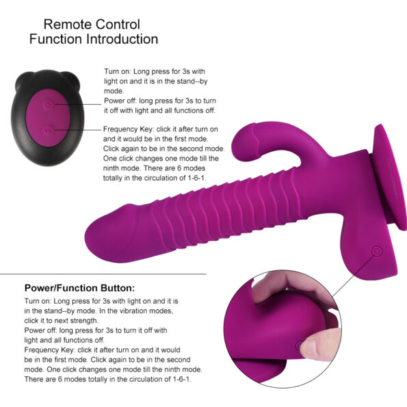 Rotating Vibrator Dildo Thrusting G spot Rabbit Vibrator (2)