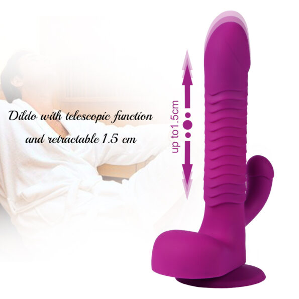 Rotating Vibrator Dildo Thrusting G spot Rabbit Vibrator (3)