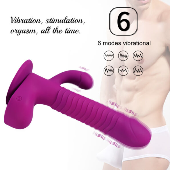 Rotating Vibrator Dildo Thrusting G spot Rabbit Vibrator (5)