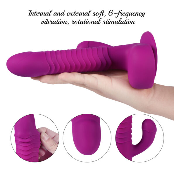 Rotating Vibrator Dildo Thrusting G spot Rabbit Vibrator (9)