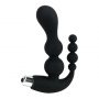 Sex Purple Anal Fantasy Ribbed Silicone Prostate Vibe With Anal Beads