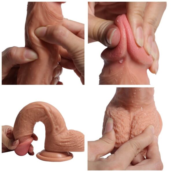 Sex Purple Basic 6 Realistic Dildo Suction Cup Beige 3