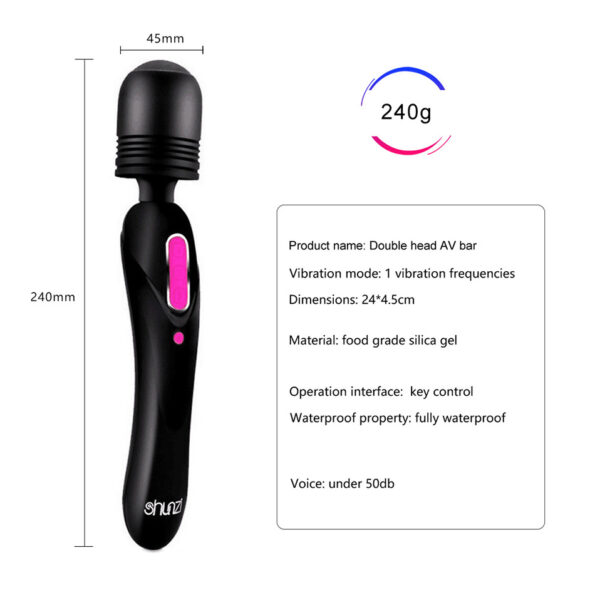 Sex Purple Bodywand Mini USB Multi-Function Pink Massager Best Double Head AV Bar Vibrator Toys for Women-4