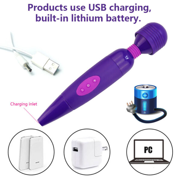 Sex Purple Bodywand Original Body Wand Massager Multi-Function Full Plug-In Vibrating Black 9.8in for Women Toys 4