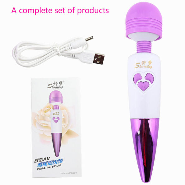 Sex Purple Deluxe Rechargeable Mini Massager Wand Vibrator Best Magic Wand Style Sex Toys 4