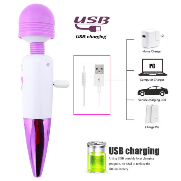 Sex Purple Deluxe Rechargeable Mini Massager Wand Vibrator Best Magic Wand Style Sex Toys 6jpg