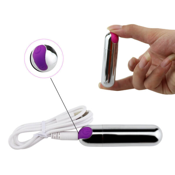 Sex Purple Desire Luxury Rechargeable Silver Vagina Stimulator Massager Mini bullet Vibrator Adult Toys 5