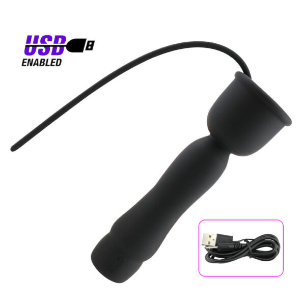 Sex Purple Man Nuo Silicone Vibrating Penis Plug Black 1