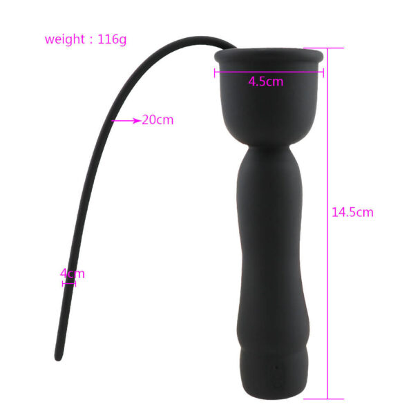Sex Purple Man Nuo Silicone Vibrating Penis Plug Black 4