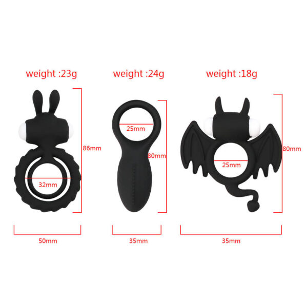 Sex Purple Tower Of Power Vibration Silicone Lock Fine Delay Ring 6 Pack 6