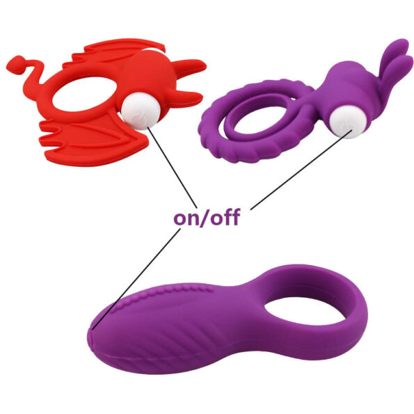 Sex Purple Tower Of Power Vibration Silicone Lock Fine Delay Ring 6 Pack 8
