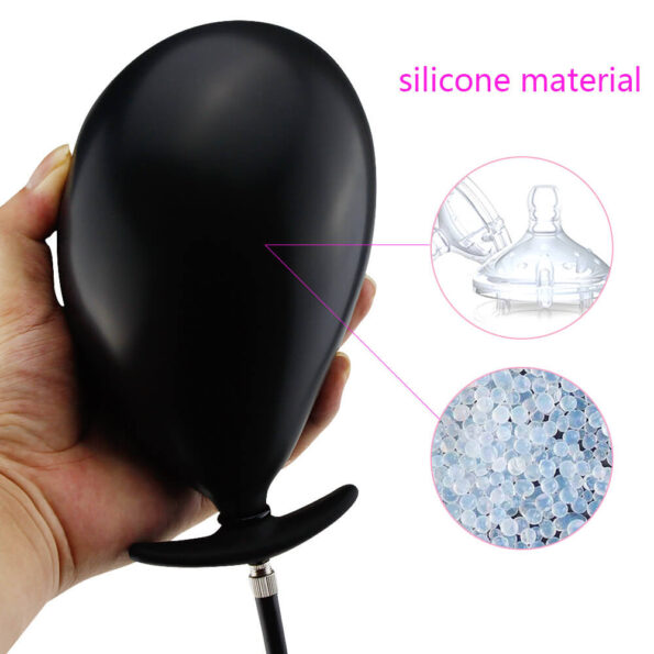 Sex Purple Vibrating Silicone Inflatable Butt Plug 1