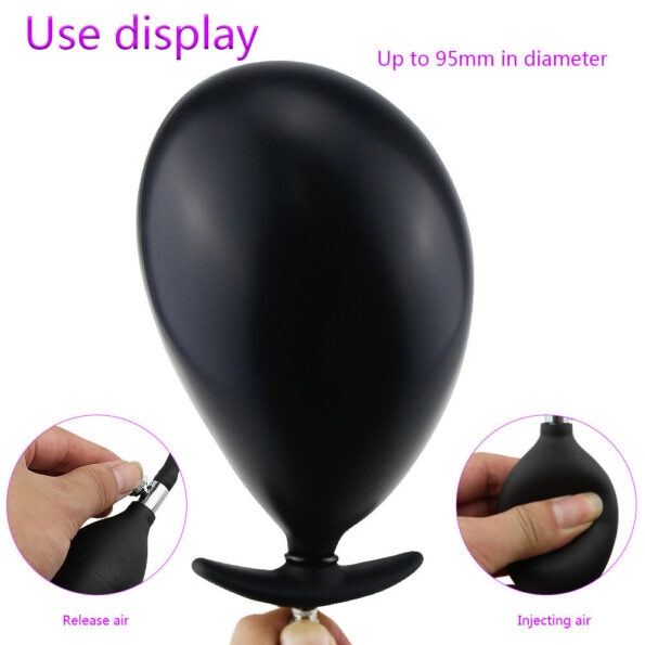 Sex Purple Vibrating Silicone Inflatable Butt Plug 3