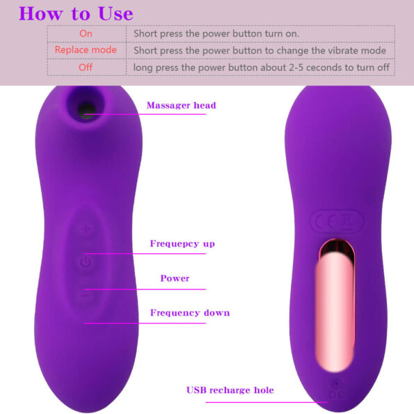 SexPurple Mini Nipple Clit Sucker Vibrator Blowjob Clitoris Stimulator (2)