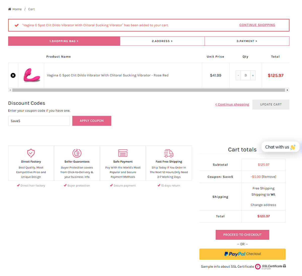 SexPurple how to order in cart page