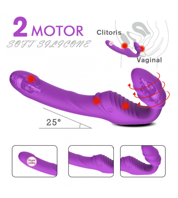 Double Head Strapless Dildo G-Spot Vibrator 2