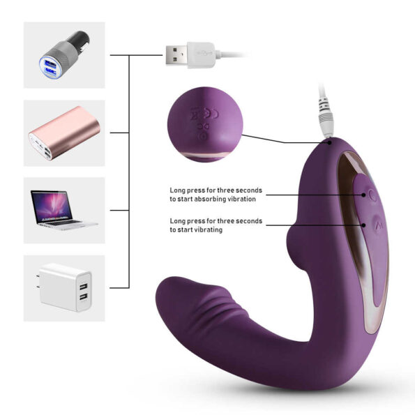 Sucking Vibrator for Women Vagina Dildo Clit G Spot Vibrator Purple 4