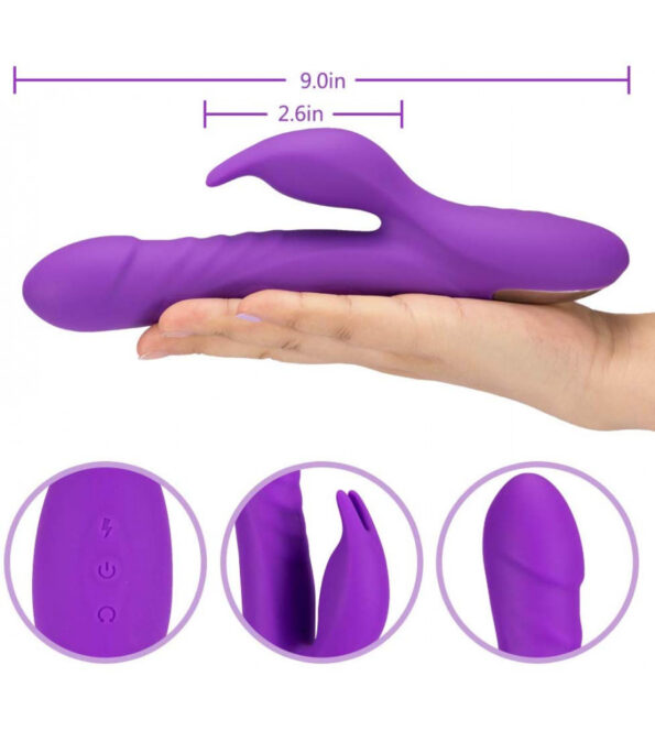 10 Vibrating Modes Dual Motors Waterproof G-Spot Rabbit Vibrator (2)