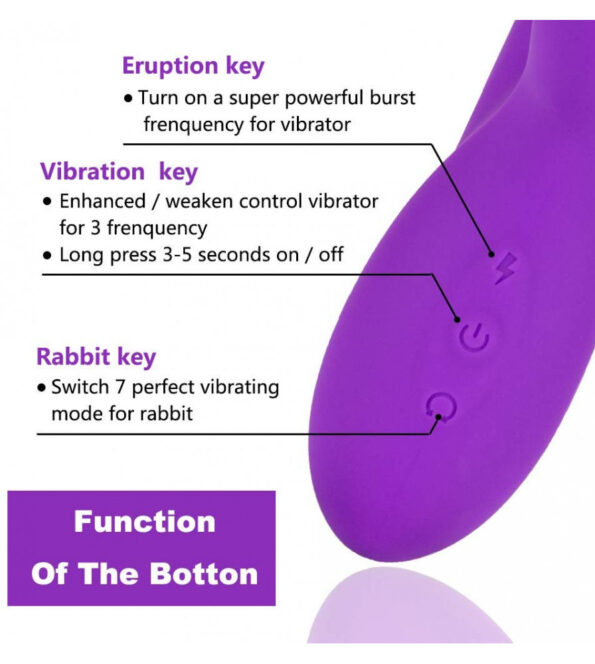 10 Vibrating Modes Dual Motors Waterproof G-Spot Rabbit Vibrator (4)