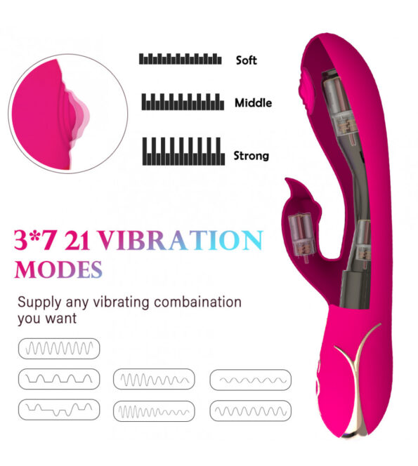 Rabbit Vibrator Clitoral G Spot Massager 7 Frequency 2 Motor Toys (3)