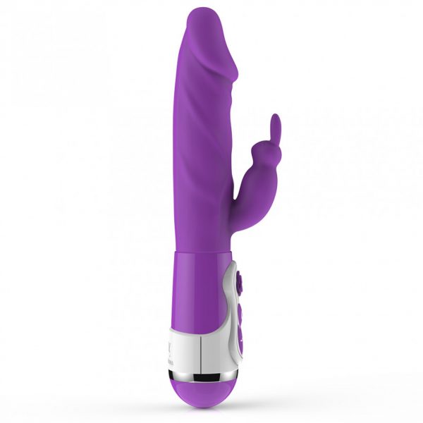 Rechargeable Silicone Rabbit Vibrator Purple