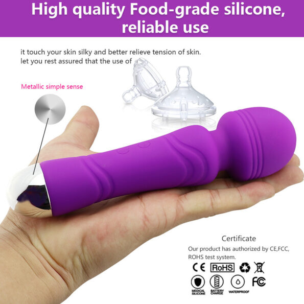10 Frequency Vibration Mini Silicone AV Wand Massagers (8)