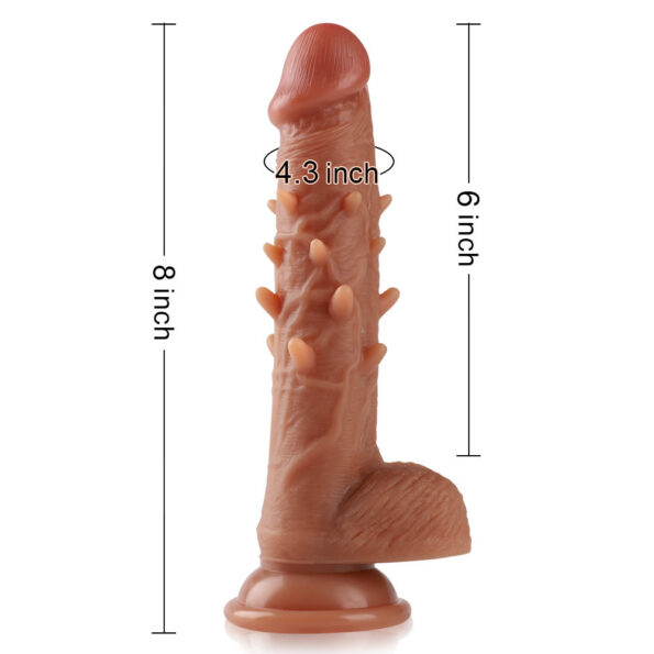 8 Inch Protruding Textures Silicone Dildo (5)