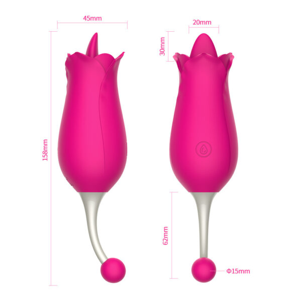 Clit Stimulator Flicking Tongue Vibrator Rose Shape (2)