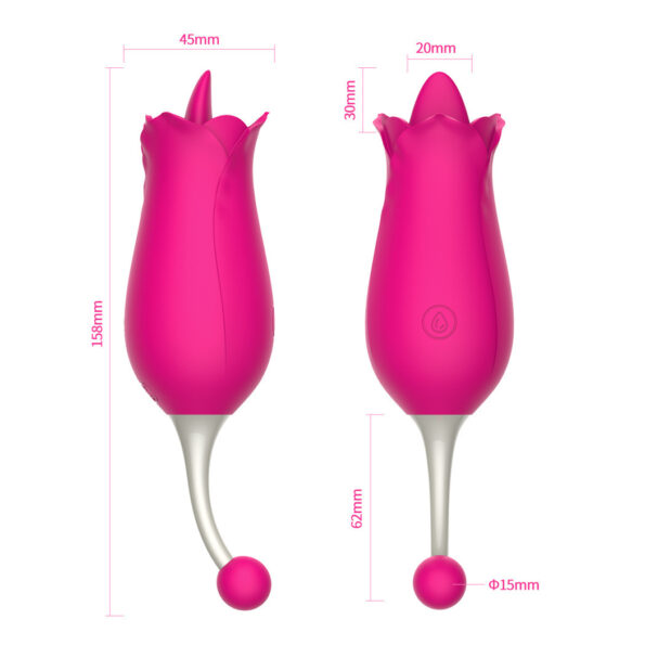 Clit Stimulator Flicking Tongue Vibrator Rose Shape (2)