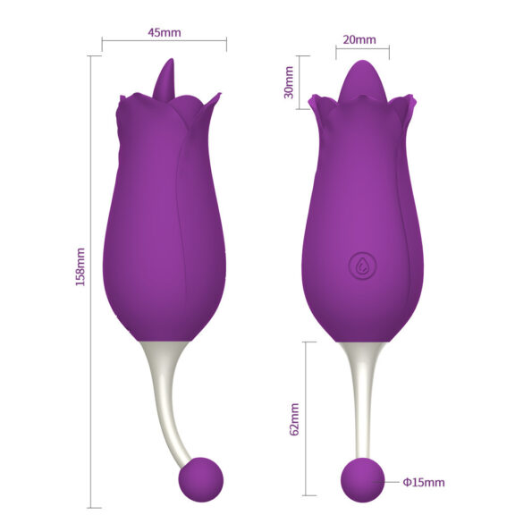 Clit Stimulator Flicking Tongue Vibrator Rose Shape (3)