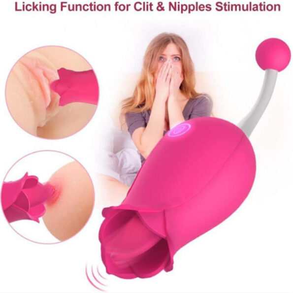 Clit Stimulator Flicking Tongue Vibrator Rose Shape (5)