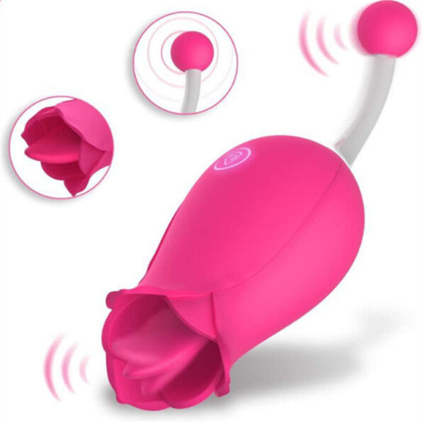 Clit Stimulator Flicking Tongue Vibrator Rose Shape (9)