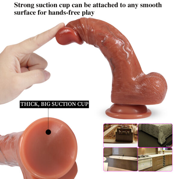 Lifelike Dildo 7.8 Inch With Suction Cup Realistic Shape (8)
