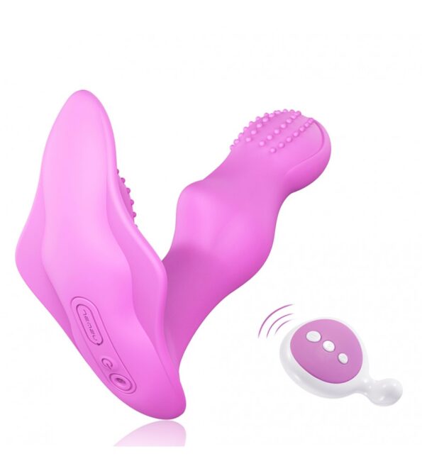 Silicone G-Spot Butterfly Remote Dildo Vibrating Wearable Vibrator (1)