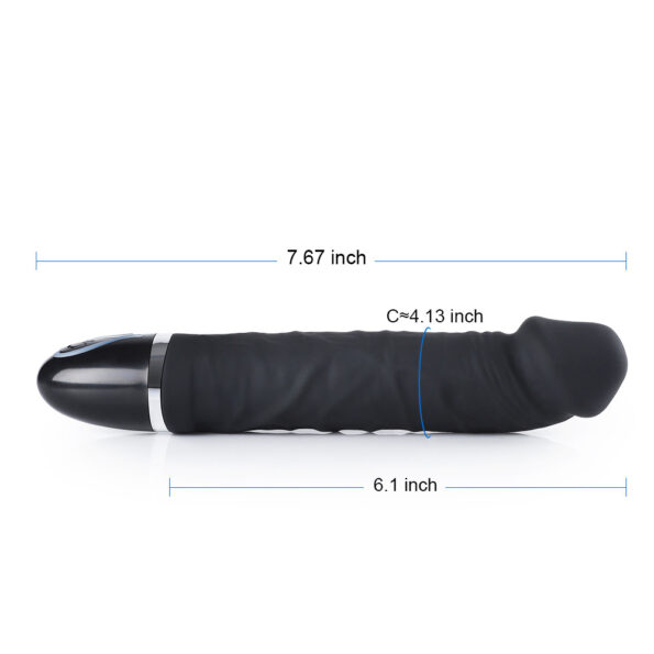 Black Penis Glans 7 Vibration Realistic Dildo (5)