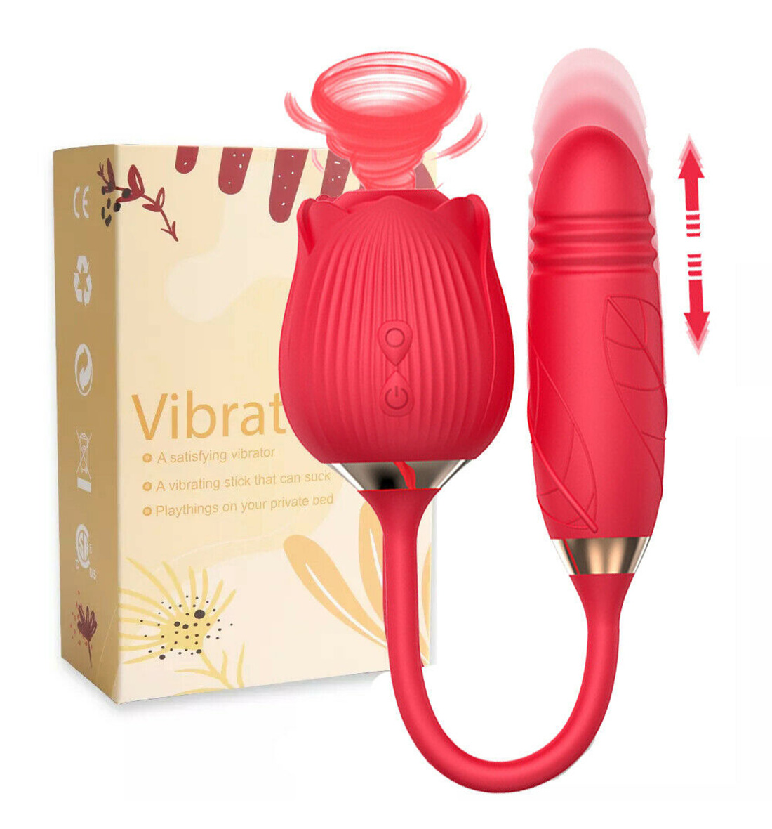 rose sucking toy,sucking toy,thrusting vibrator,rose sucking vibrator,clit sucking toy
