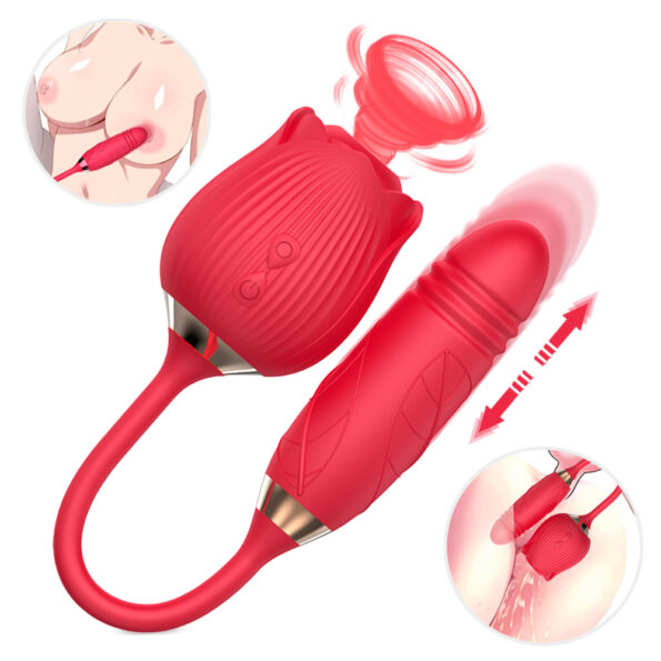 rose toy,clit sucker,Clitoral Vibrator,Rose Toy Vibrator,rose Dildo Vibrator,best rose toy,rose thrusting vibrator