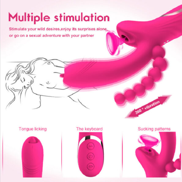 3 in 1 Clitoral Licking Tongue Vibrator Sucking Stimulator (2)