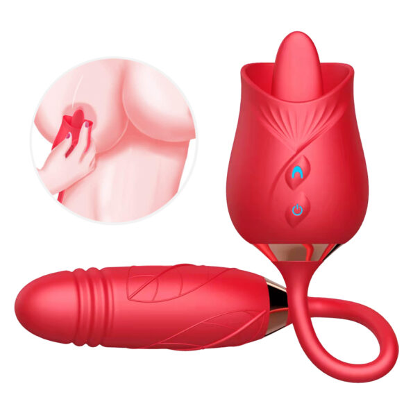 Rose 3.0 Clitoral Tongue Licking Dildo G Spot Vibrator (1)