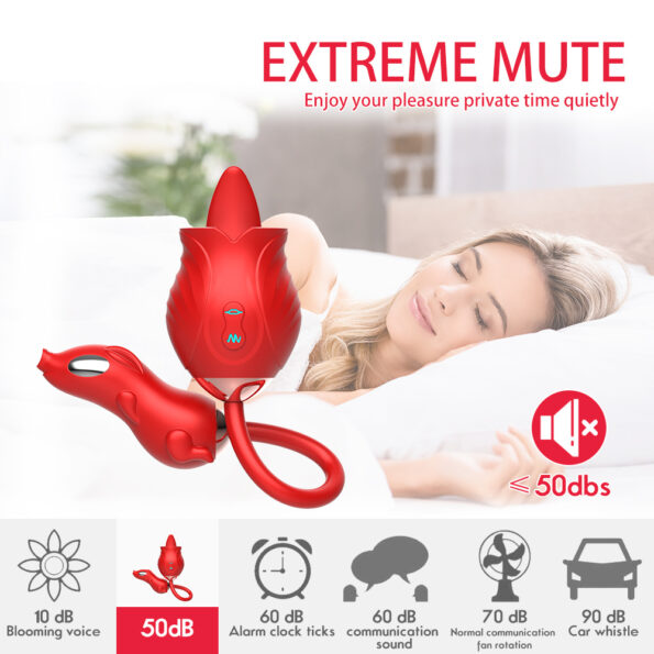 Rose 9.0 Tongue Licking Vibrator 3 in 1 G Spot Clitoral Stimulator (5)