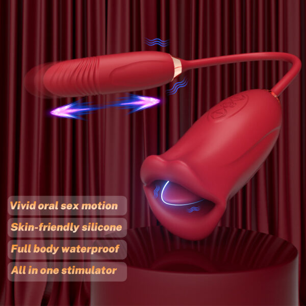 rose toy,rose toy vibrator,telescopic vibrator,rose Tongue vibrator,rose tongue licking,rose vibrator