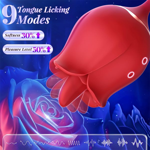 rose tongue toy,tongue licking vibrator,thrusting dildo,g spot massager,hands free vibrator,pulse thrusting vibrator