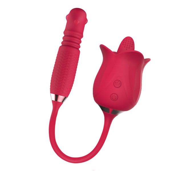 rose tongue toy,thrusting vibrator,rose tongue vibrator,thrusting rose toy,tongue vibrator